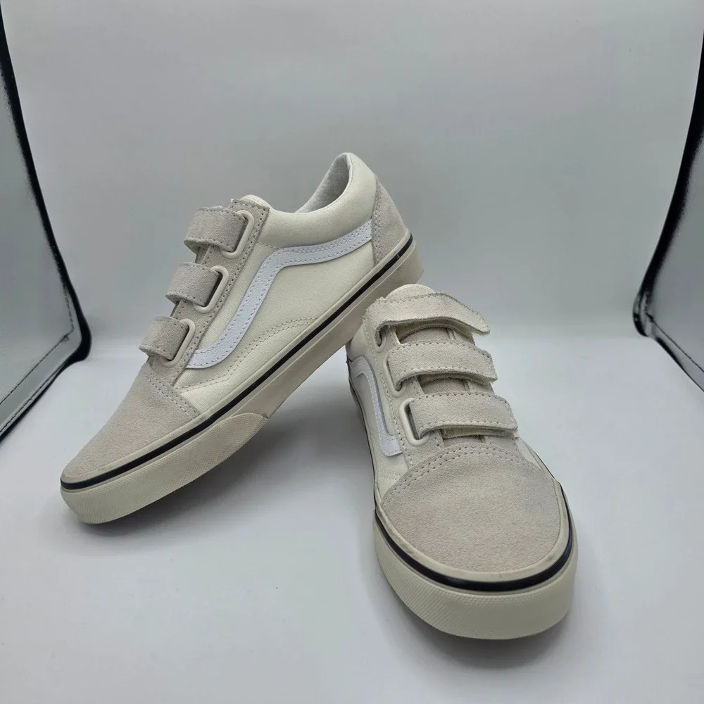 Vans Old Skool V Marshmallow Turtledove Suede Canvas Shoes Womens 7.5 Mens 6 - Picture 1 of 10